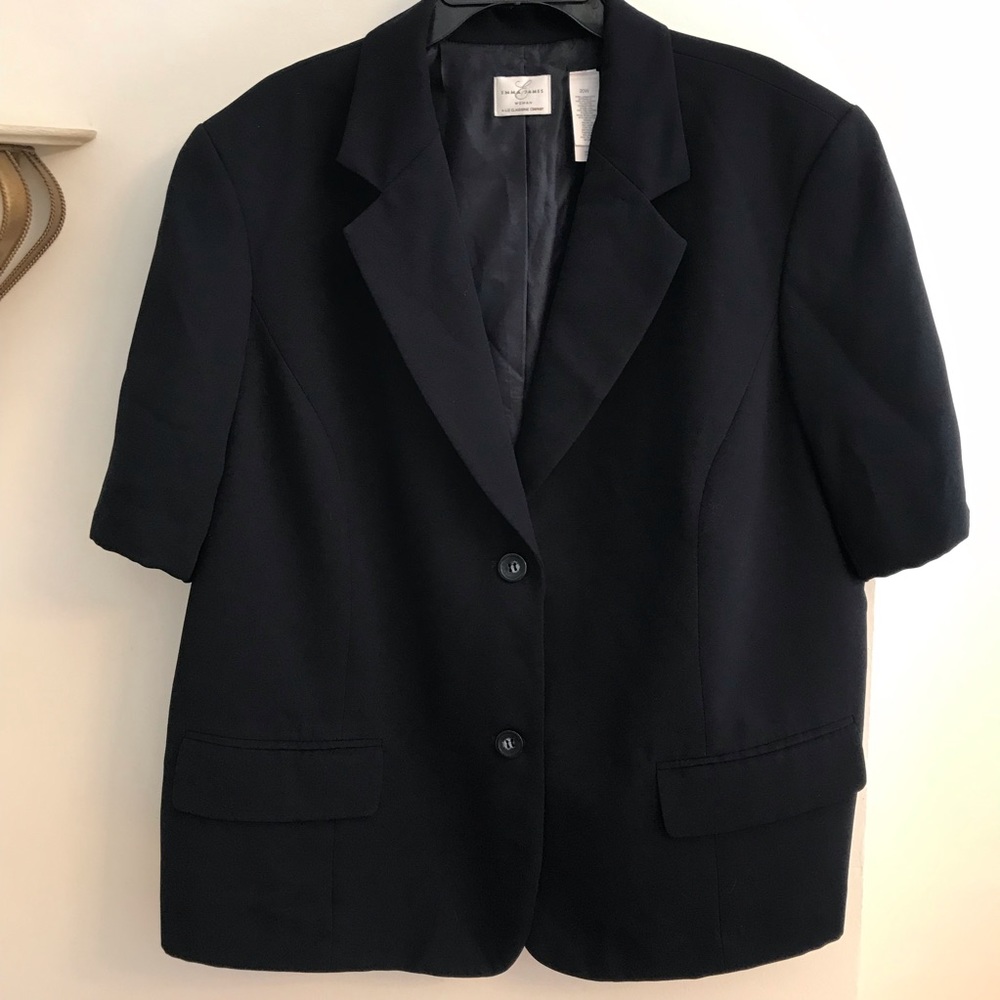 Navy Blue Blazer, Short Sleeve, Plus Size 20W, Emma James, Women's Career Wear